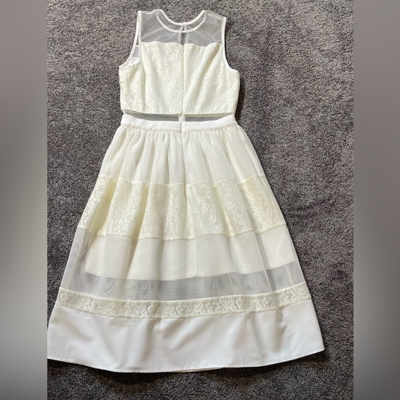 Mesh & lace cutout sleeveless dress - Picture 2 of 6